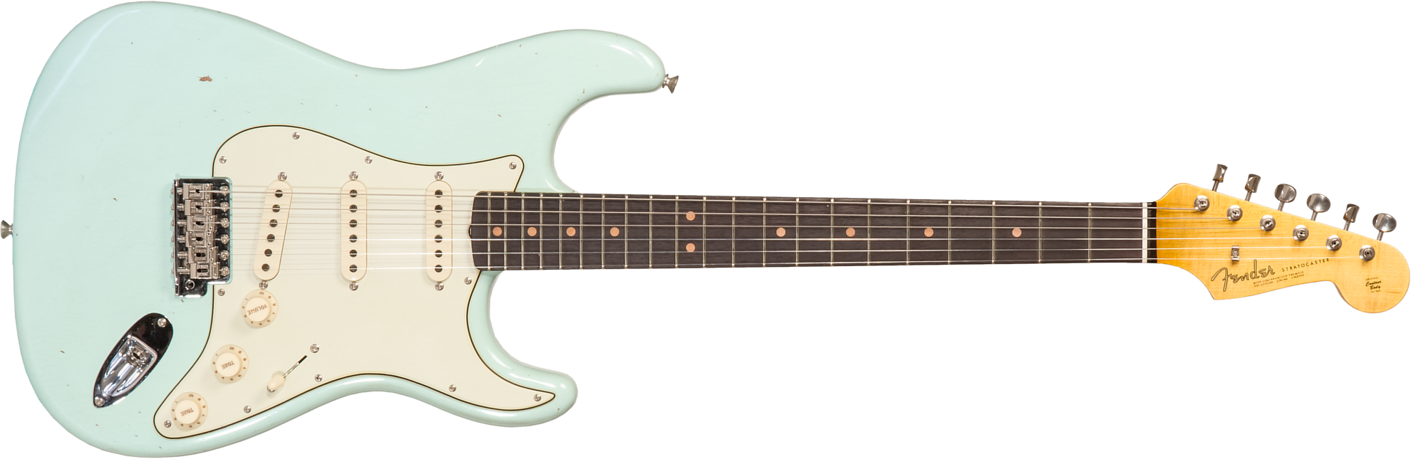 Fender Custom Shop Strat 1964 3s Trem Rw #cz570381 - Journeyman Relic Aged Surf Green - Str shape electric guitar - Main picture