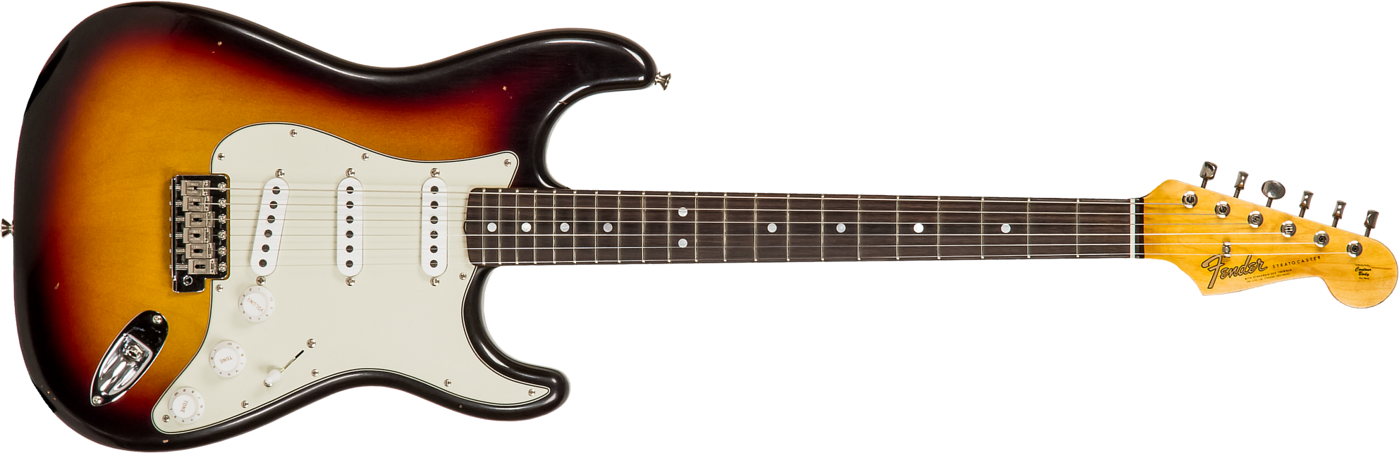 Fender Custom Shop Strat 1964 Rw #r114936 - Journeyman Relic 3-color Sunburst - Str shape electric guitar - Main picture