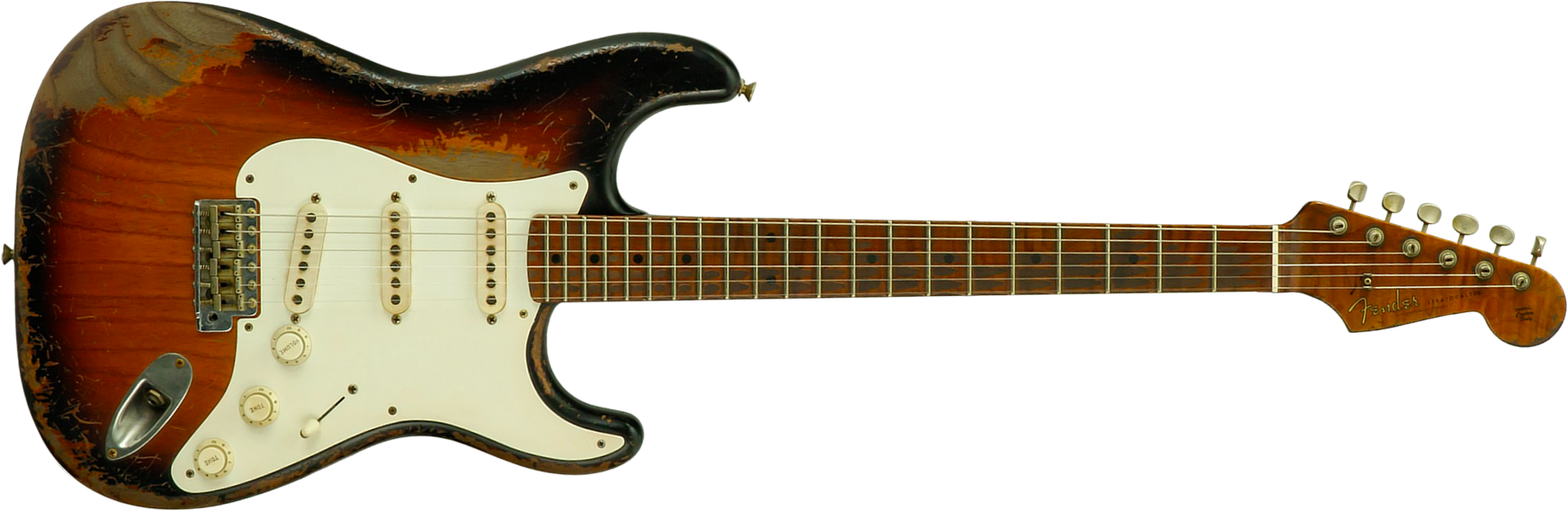 Fender Custom Shop Strat 50s Mb A.macnutt 3s Trem Rw #r132343 - Heavy Relic 2-color Sunburst - Str shape electric guitar - Main picture