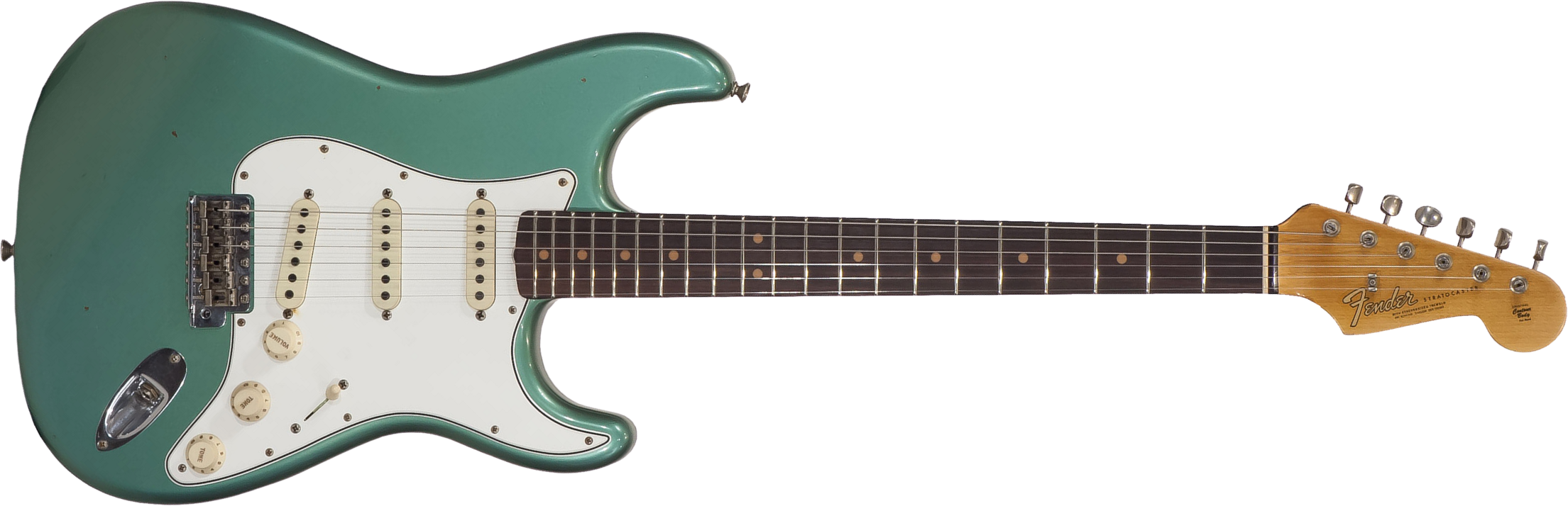 Fender Custom Shop Strat 64 Ltd 2018 Rw - Journeyman Relic Sage Green Metallic - Str shape electric guitar - Main picture