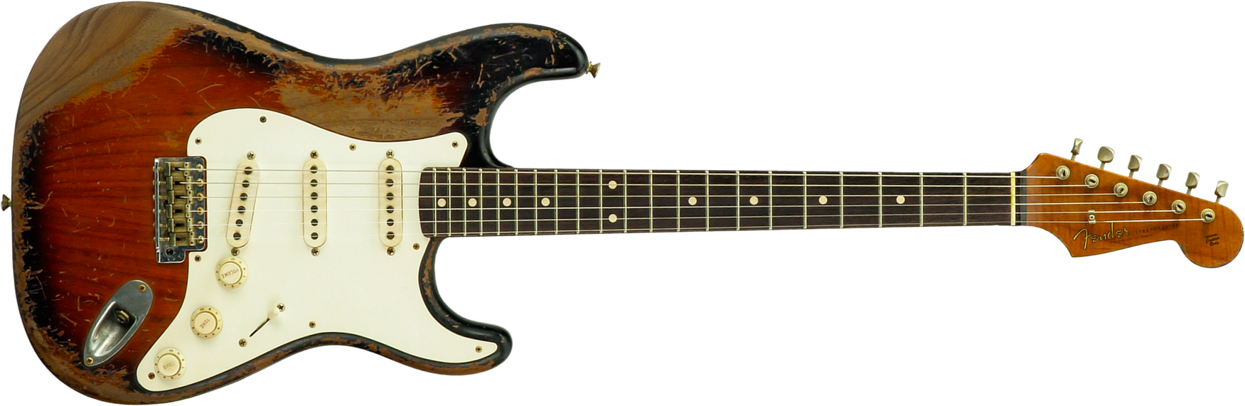 Fender Custom Shop Strat Late 1959 Mb A.macnutt 3s Trem Rw #r147577 - Heavy Relic 2-color Sunburst - Str shape electric guitar - Main picture