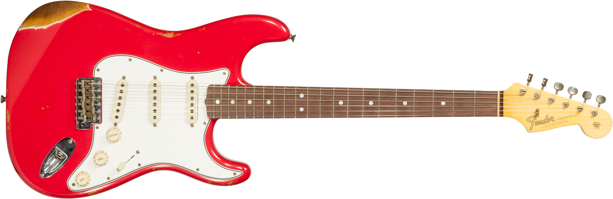 Fender Custom Shop Strat Late 1964 3s Trem Rw #cz568395 - Relic Aged Fiesta Red - Str shape electric guitar - Main picture