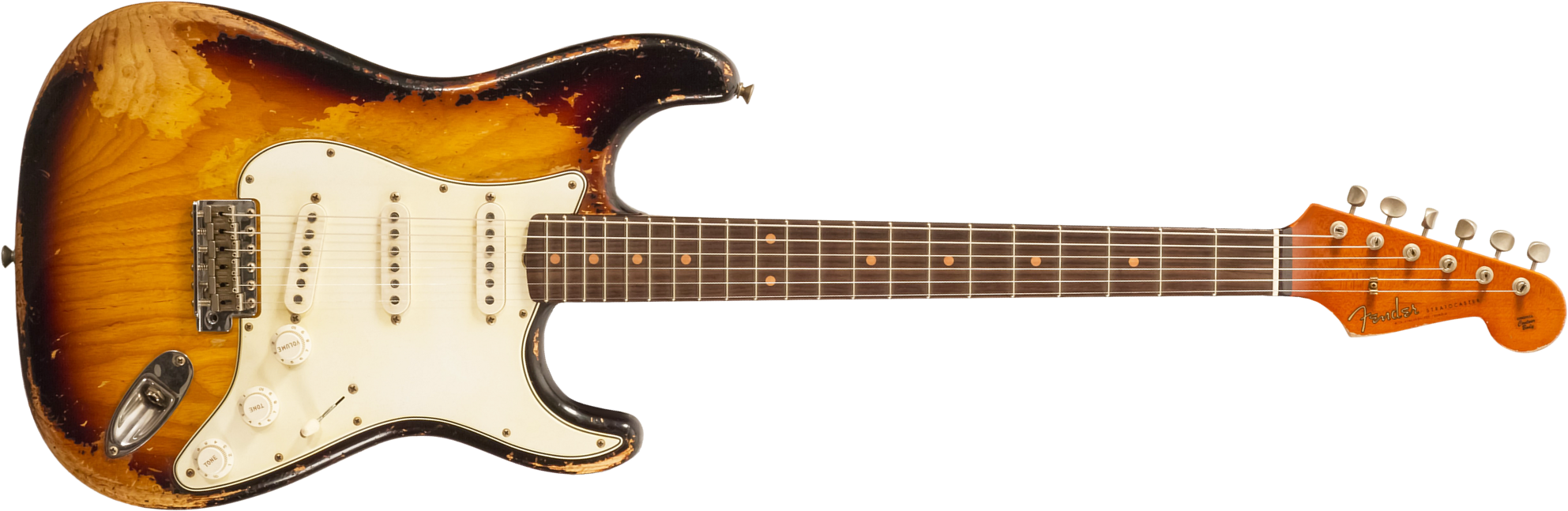 Fender Custom Shop Strat Masterbuilt L.perry 3s Trem Rw #r132309 - Heavy Relic 2-color Sunburst - Str shape electric guitar - Main picture