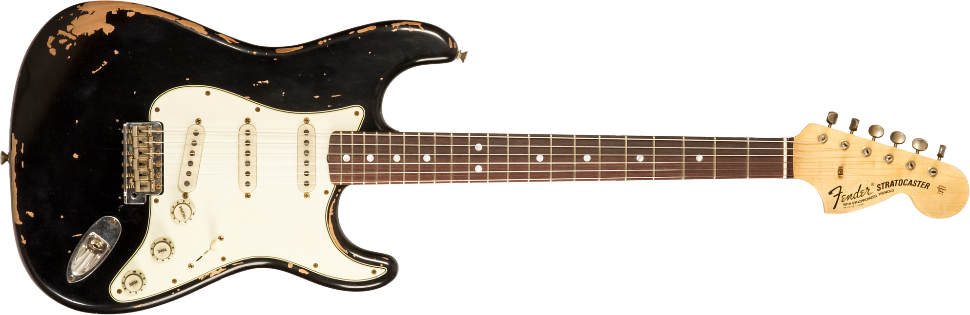 Fender Custom Shop Strat Michael Landau 1968 Signature Trem 3s #r138684 - Relic Black - Str shape electric guitar - Main picture