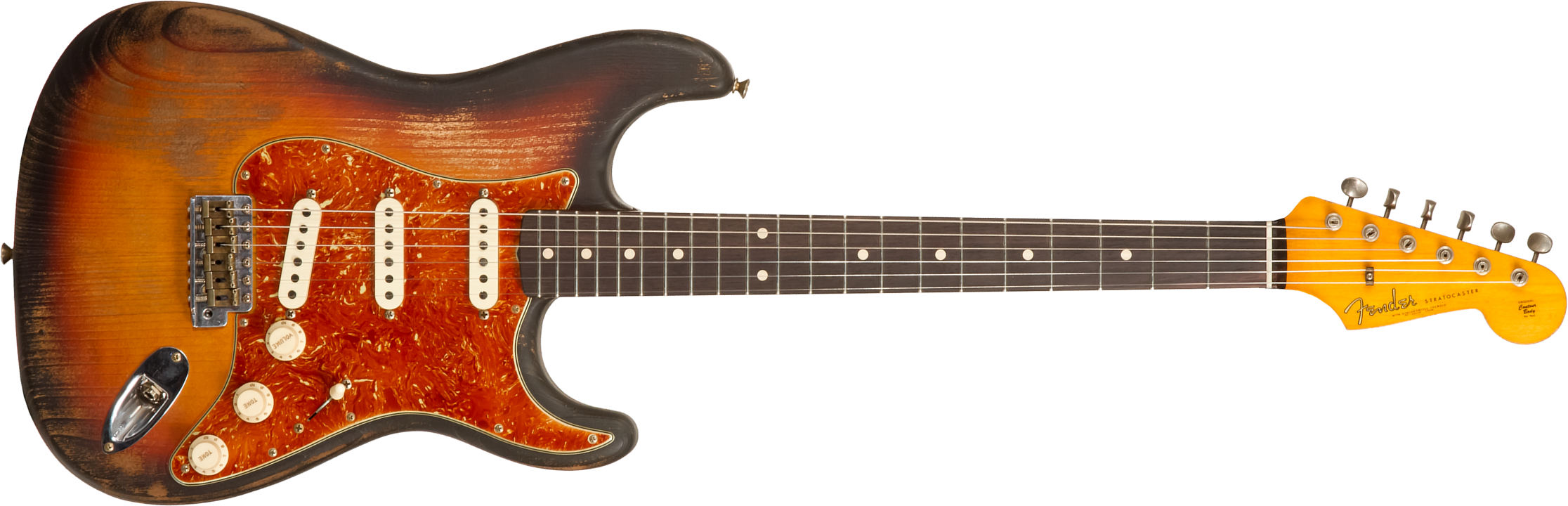 Fender Custom Shop Strat Sandblasted Masterbuilt P.walker #r117542 - Heavy Relic 3-color Sunburst - Str shape electric guitar - Main picture