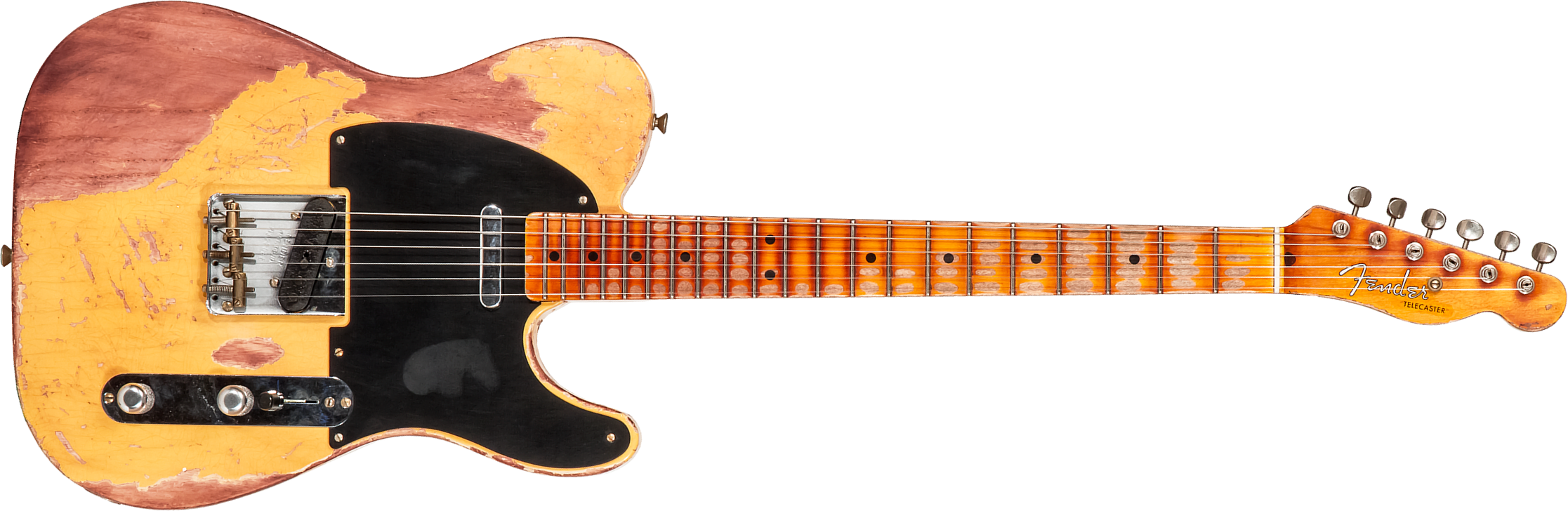 Fender Custom Shop Tele 1952 2s Ht Mn #128066 - Super Heavy Relic Nocaster Blonde - Tel shape electric guitar - Main picture