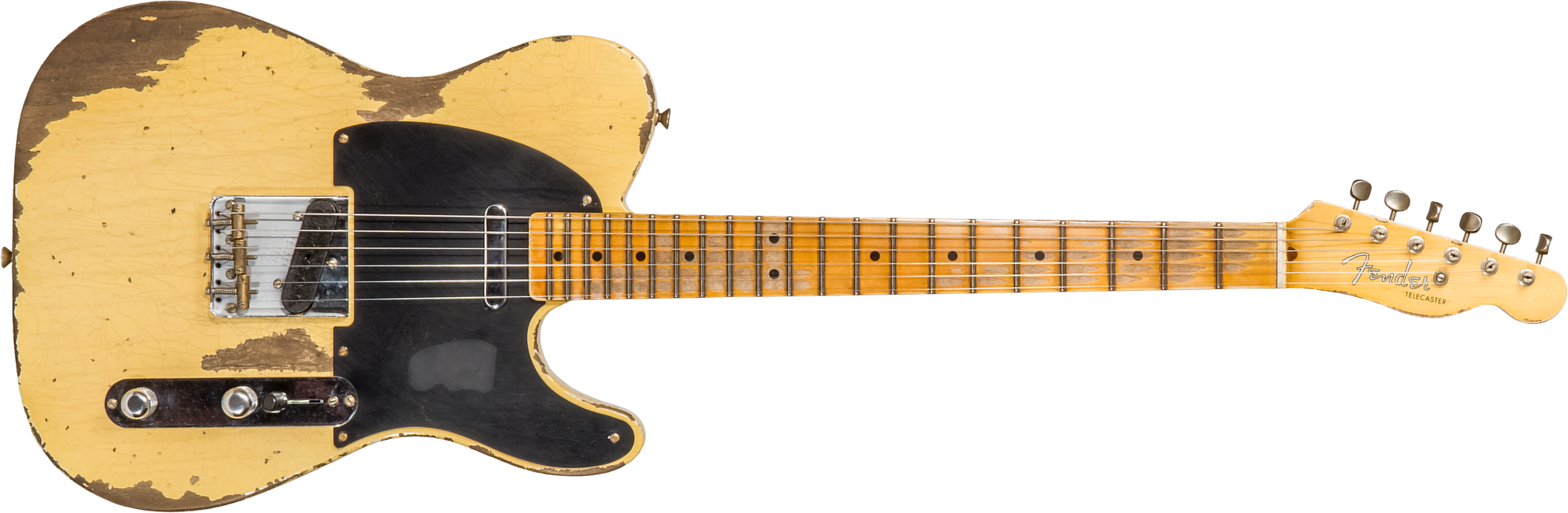 Fender Custom Shop Tele 1952 2s Ht Mn #r131382 - Heavy Relic Aged Nocaster Blonde - Tel shape electric guitar - Main picture