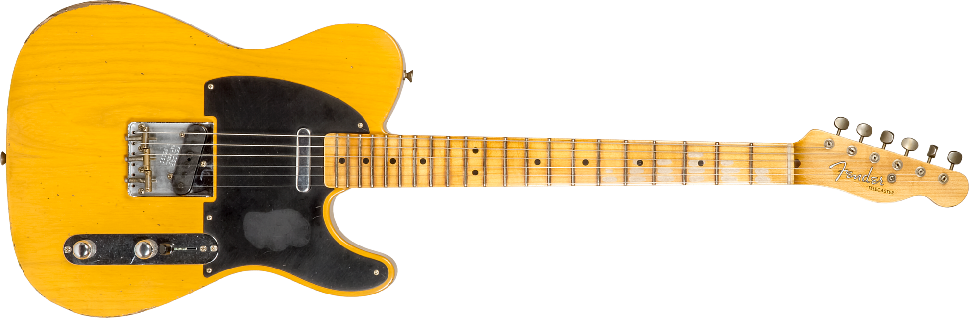 Fender Custom Shop Tele 1952 2s Ht Mn #r135090 - Relic Aged Butterscotch Blonde - Tel shape electric guitar - Main picture