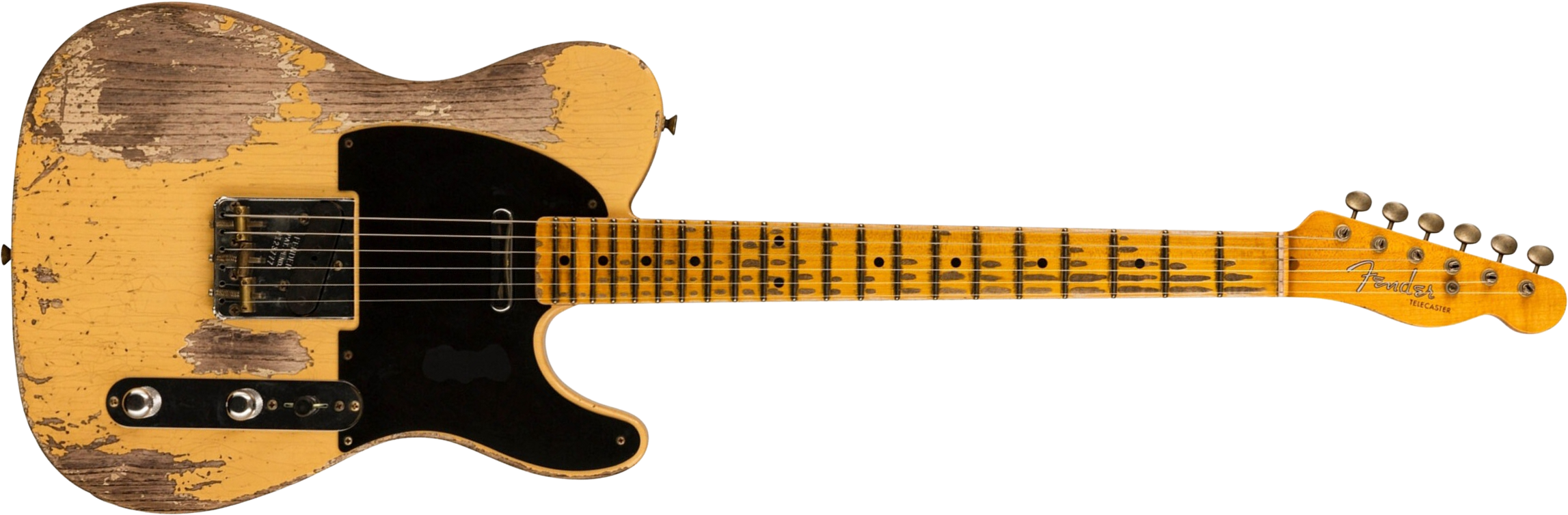 Fender Custom Shop Tele 1953 2s Ht Mn #126760 - Super Heavy Relic Natural Blonde - Str shape electric guitar - Main picture