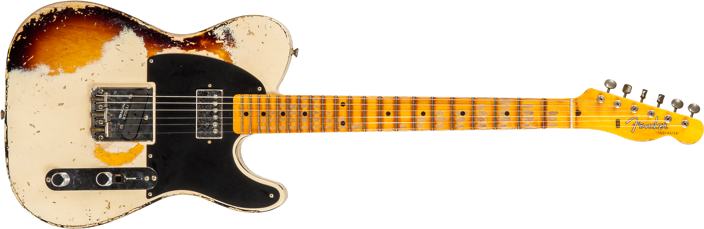 Fender Custom Shop Tele 1957 Sh Ht Mn #r117579 - Heavy Relic Desert Sand Ov. Sunburst - Tel shape electric guitar - Main picture