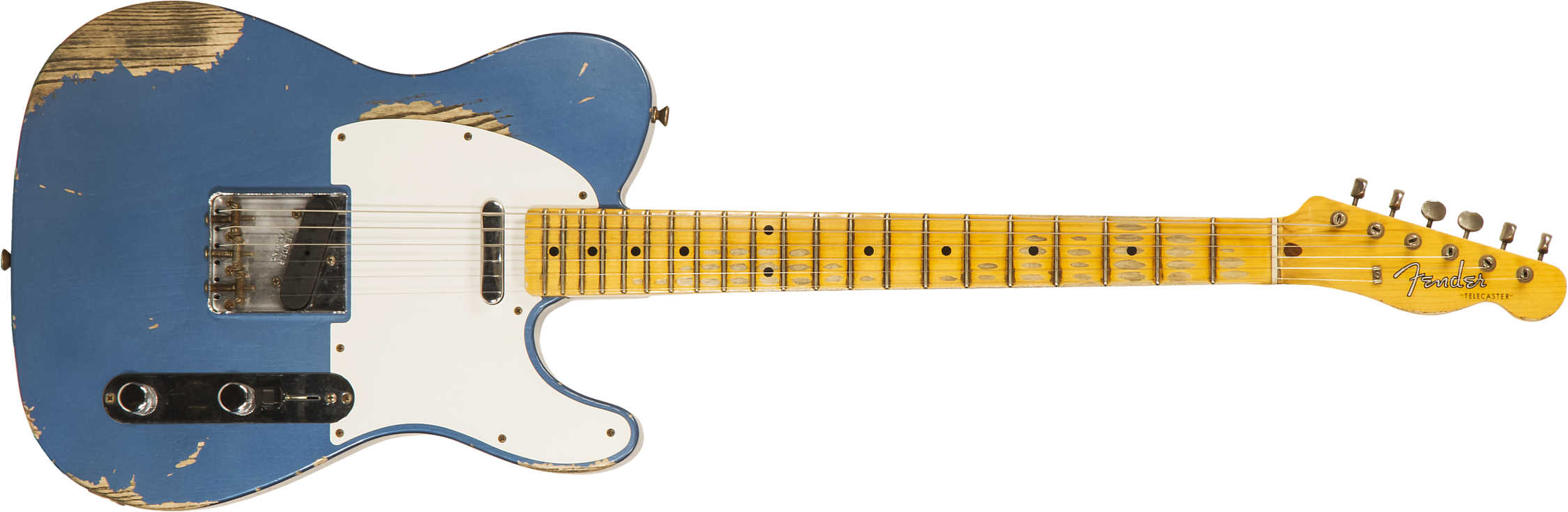 Fender Custom Shop Tele 1958 2s Ht Mn #cz550155 - Heavy Relic Lake Placid Blue - Tel shape electric guitar - Main picture