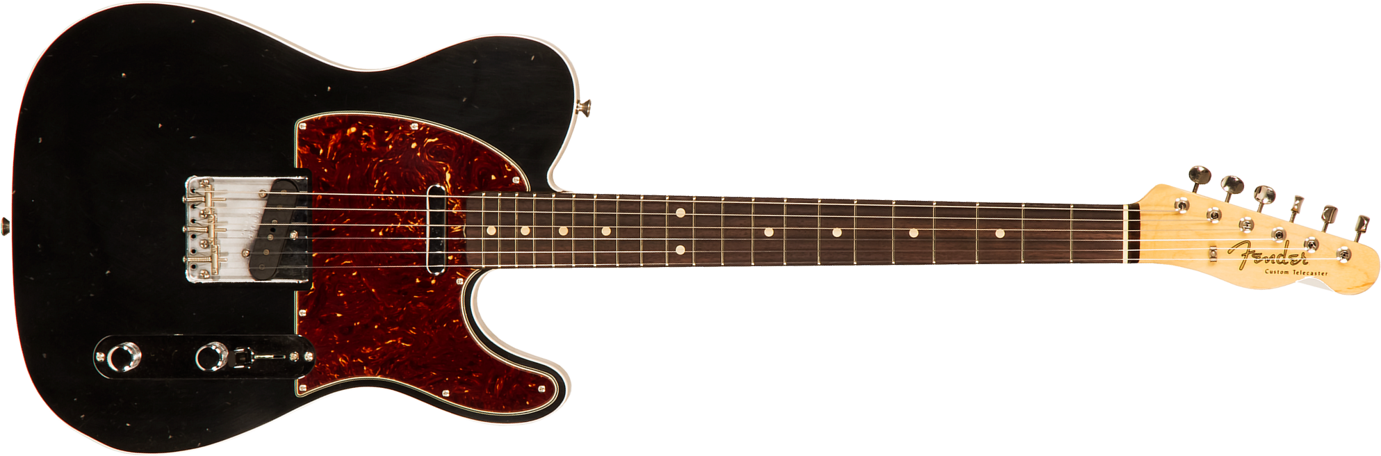 Fender Custom Shop Tele 1960 2s Ht Rw #r114759 - Journeyman Relic Black - Tel shape electric guitar - Main picture