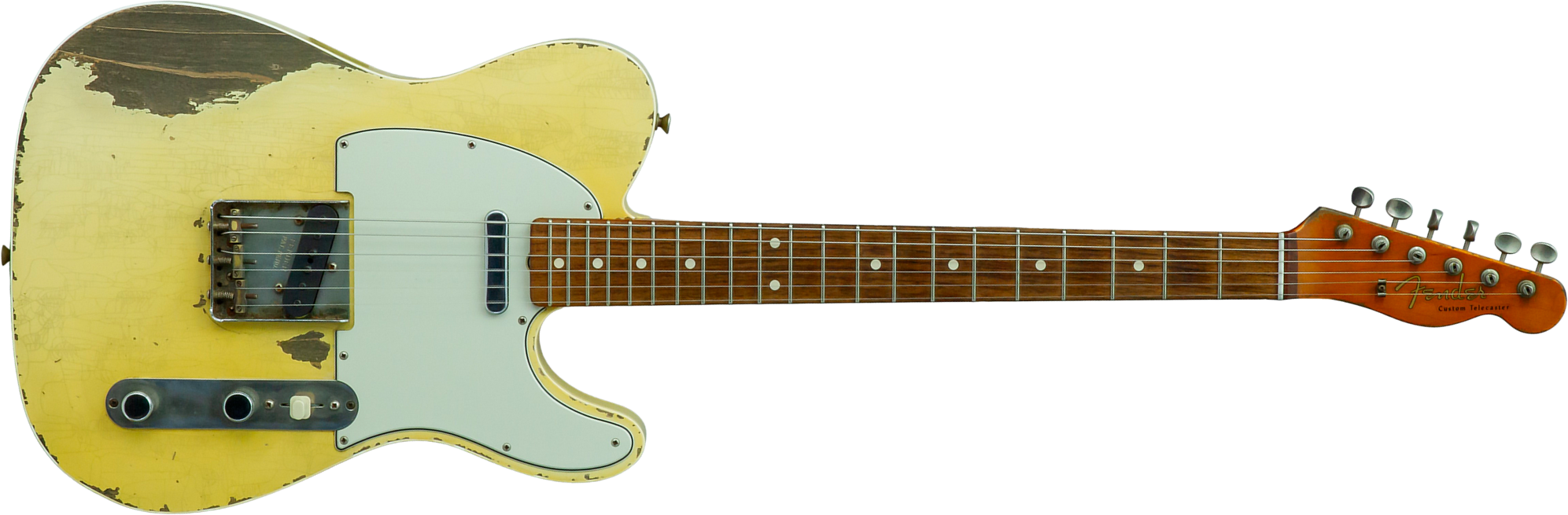 Fender Custom Shop Tele 1960 Custom Mb D.wilson 2s Ht Rw #cz547696 - Heavy Relic Aged Vintage White - Tel shape electric guitar - Main picture