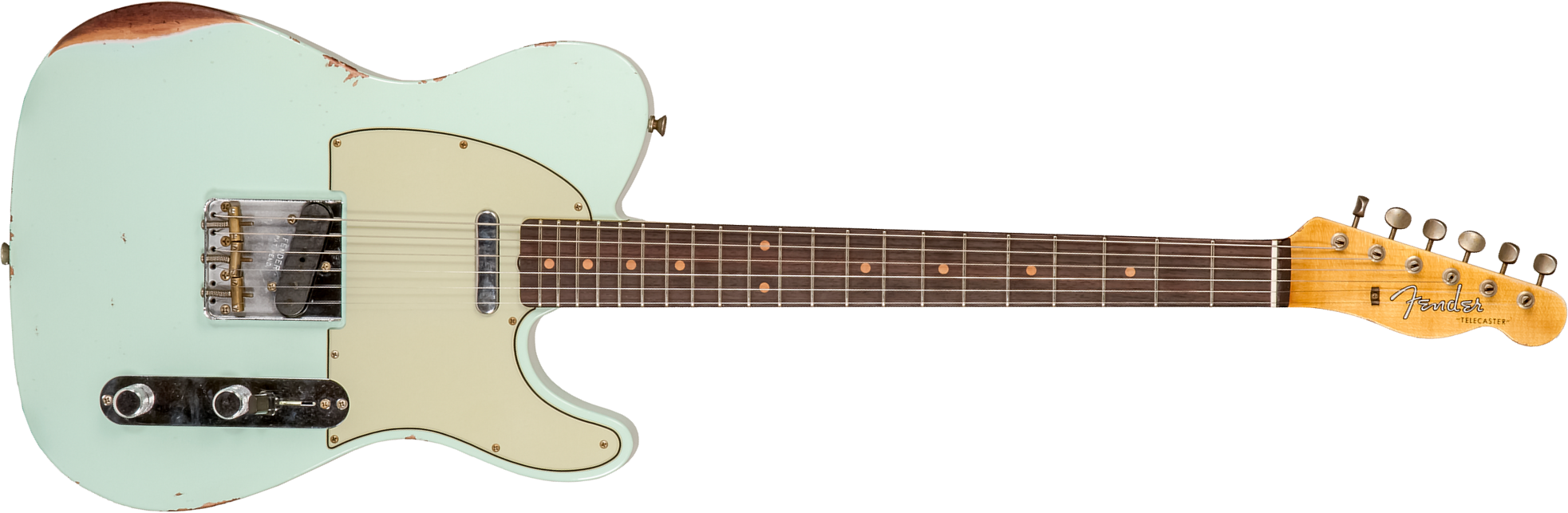 Fender Custom Shop Tele 1961 2s Ht Rw #cz576010 - Relic Aged Surf Green - Tel shape electric guitar - Main picture