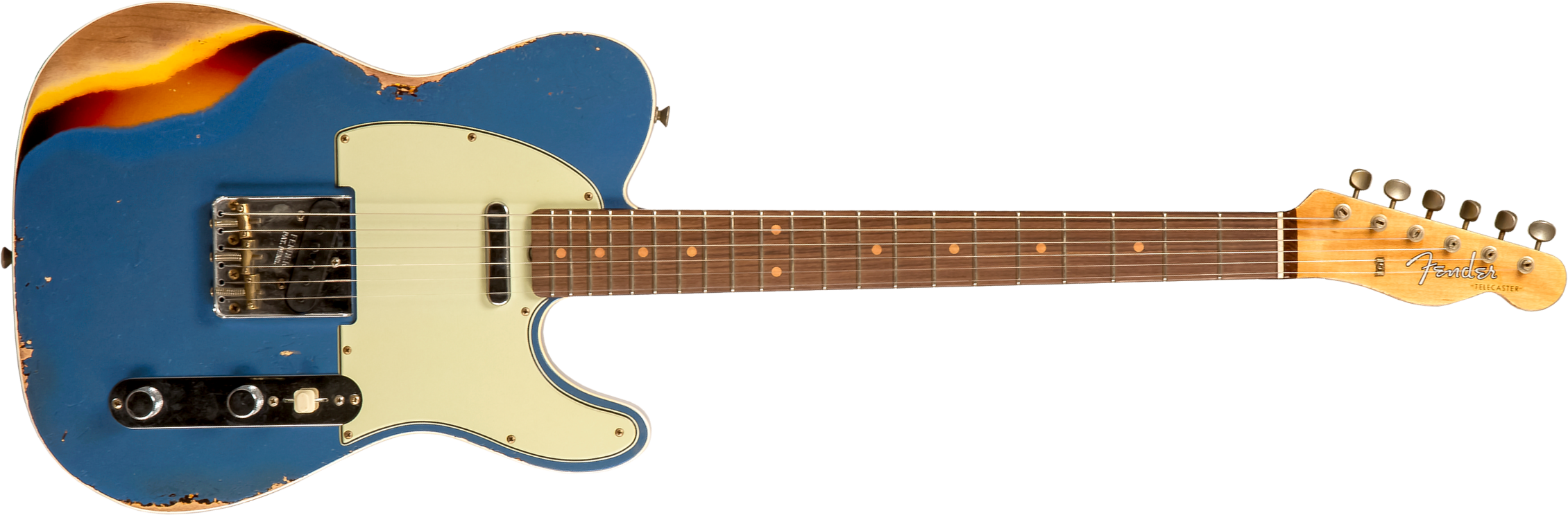 Fender Custom Shop Tele Custom 1960 2s Ht Rw #cz579606 - Heavy Relic Lake Placid Blue O. 3-color Sunburst - Tel shape electric guitar - Main picture