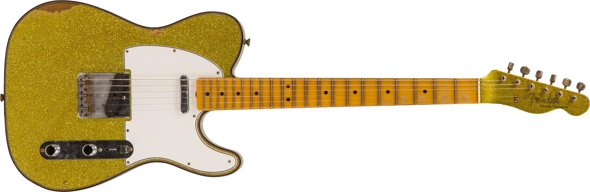 Fender Custom Shop Tele Custom 1963 2020 Ltd Rw #cz545983 - Relic Chartreuse Sparkle - Tel shape electric guitar - Main picture