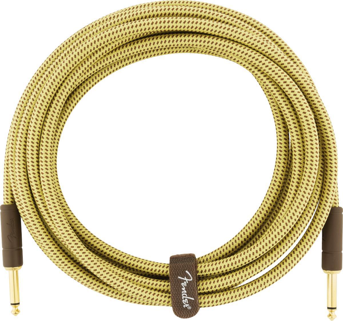 Cable Fender Deluxe Instrument Cable, 15ft, Straight/Straight - Tweed