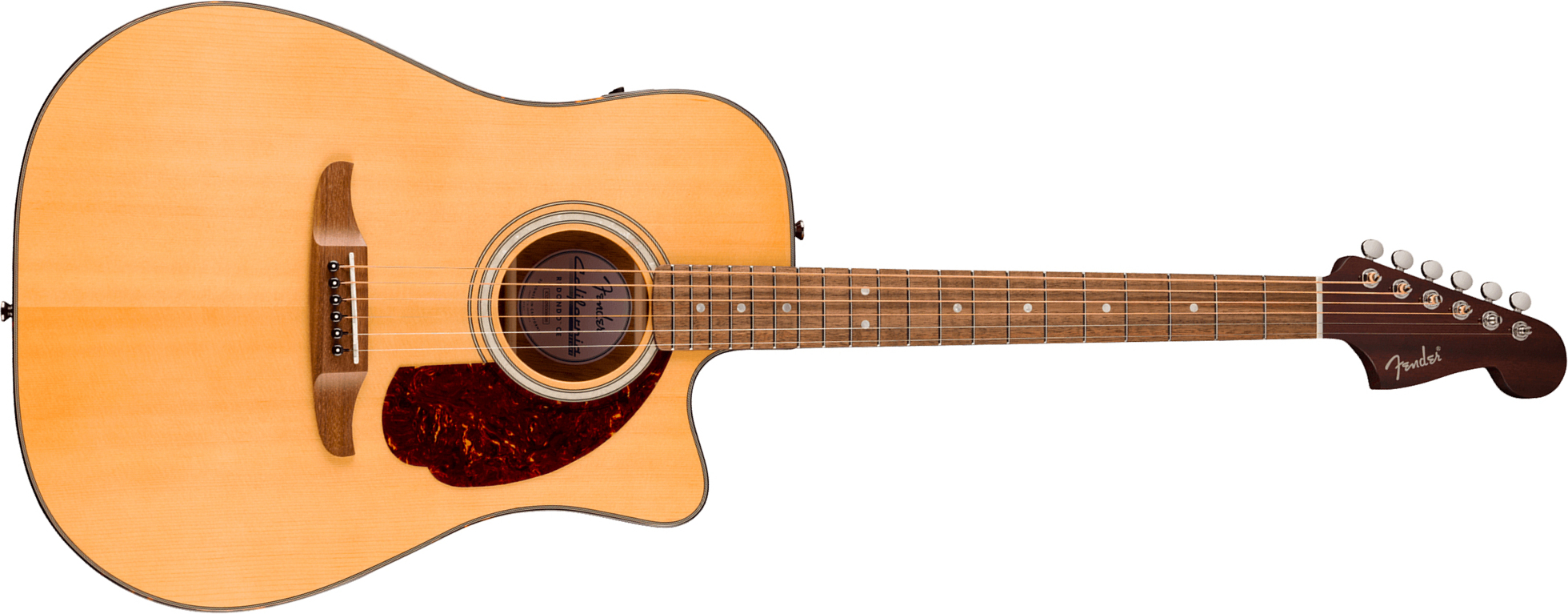 Fender Deluxe Redondo Ce California Dreadnought Cw Epicea Acajou Noy - Natural - Folk guitar - Main picture