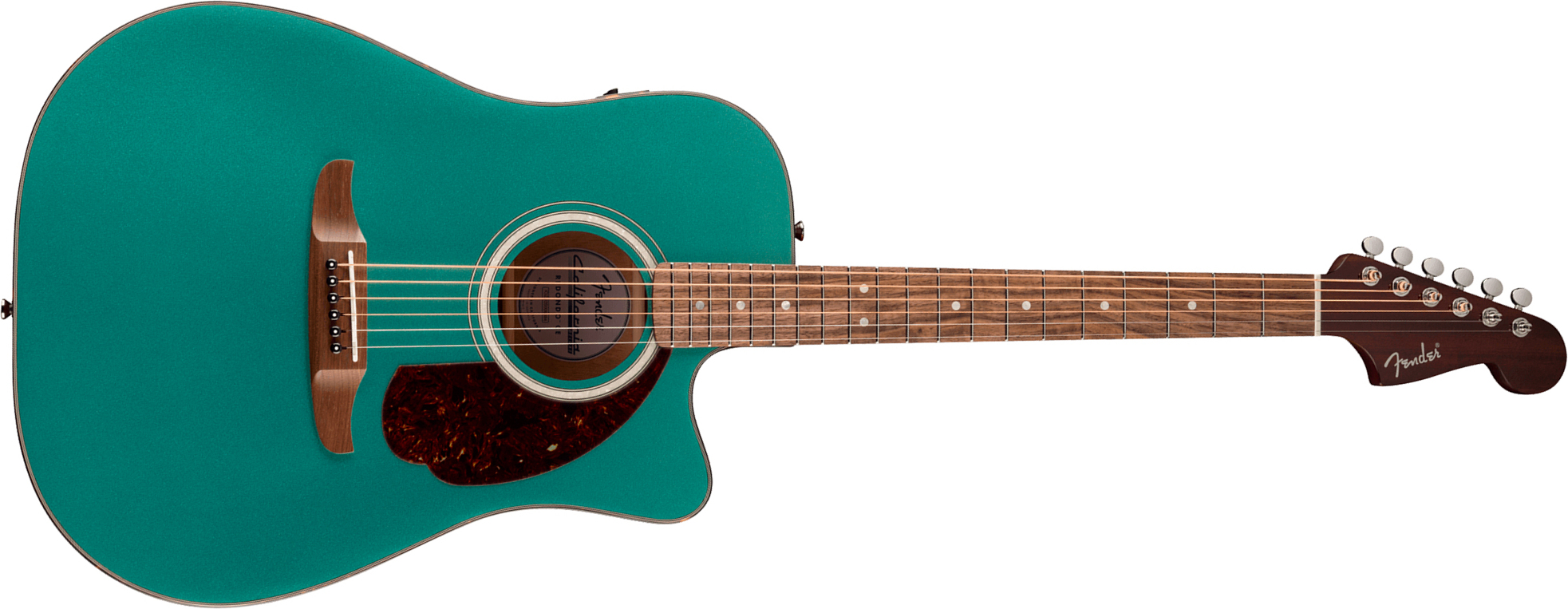Fender Deluxe Redondo Ce California Dreadnought Cw Epicea Acajou Noy - Sherwood Green - Folk guitar - Main picture