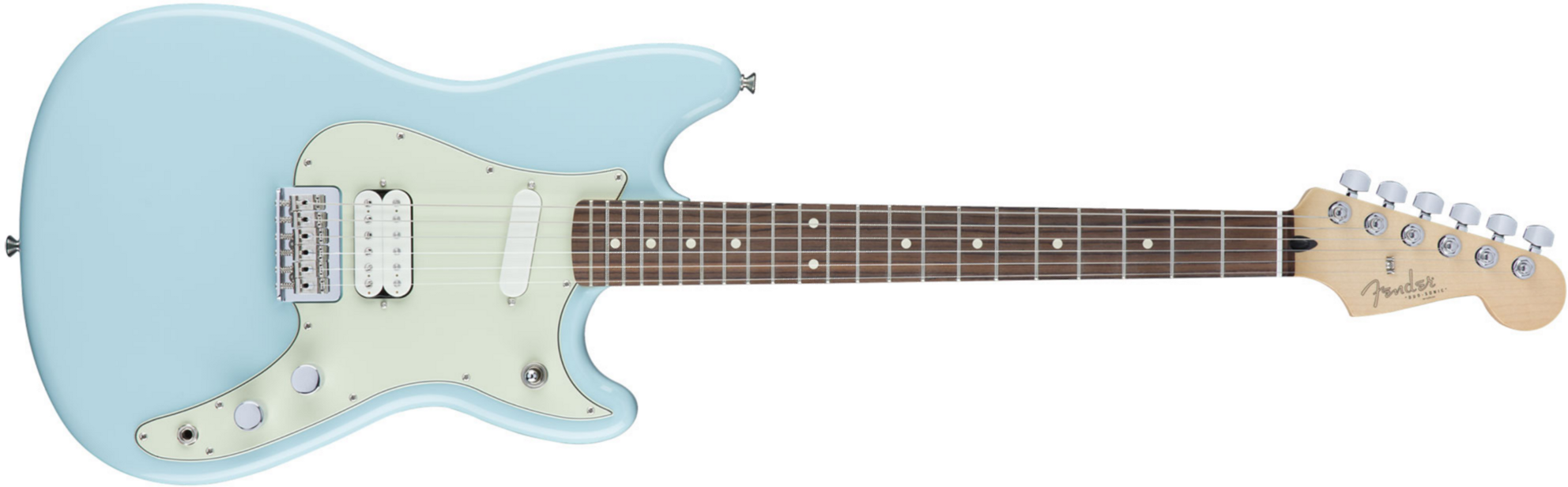 Fender Duo-sonic Hs Offset Mex Rw Diapason Court 2016 - Daphne Blue - Retro rock electric guitar - Main picture