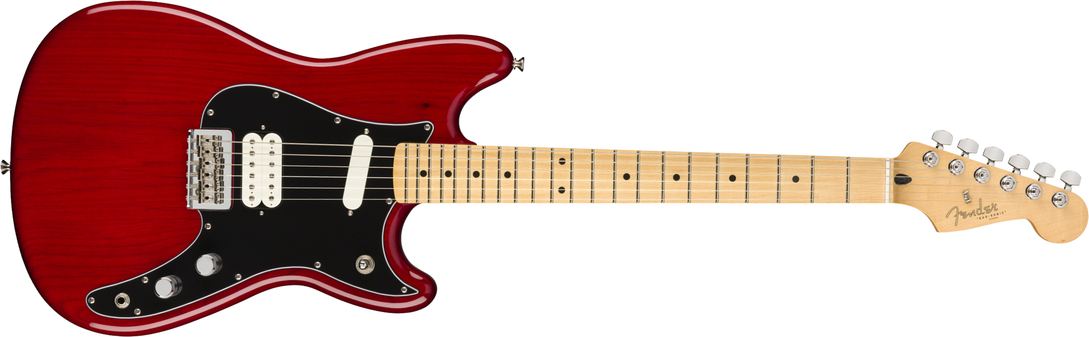 Fender Duo-sonic Player Hs Ht Mn - Crimson Red Transparent - Retro rock electric guitar - Main picture