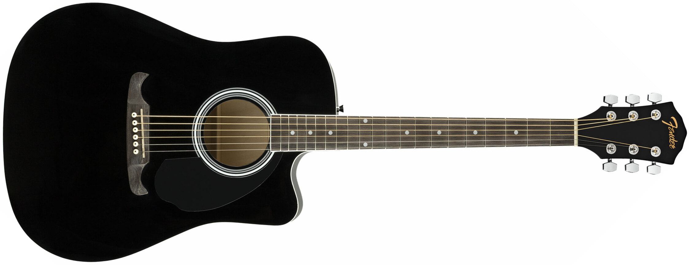Fender Fa-125ce Dreadnought Alternative Epicea Acajou Wal - Black - Electro acoustic guitar - Main picture