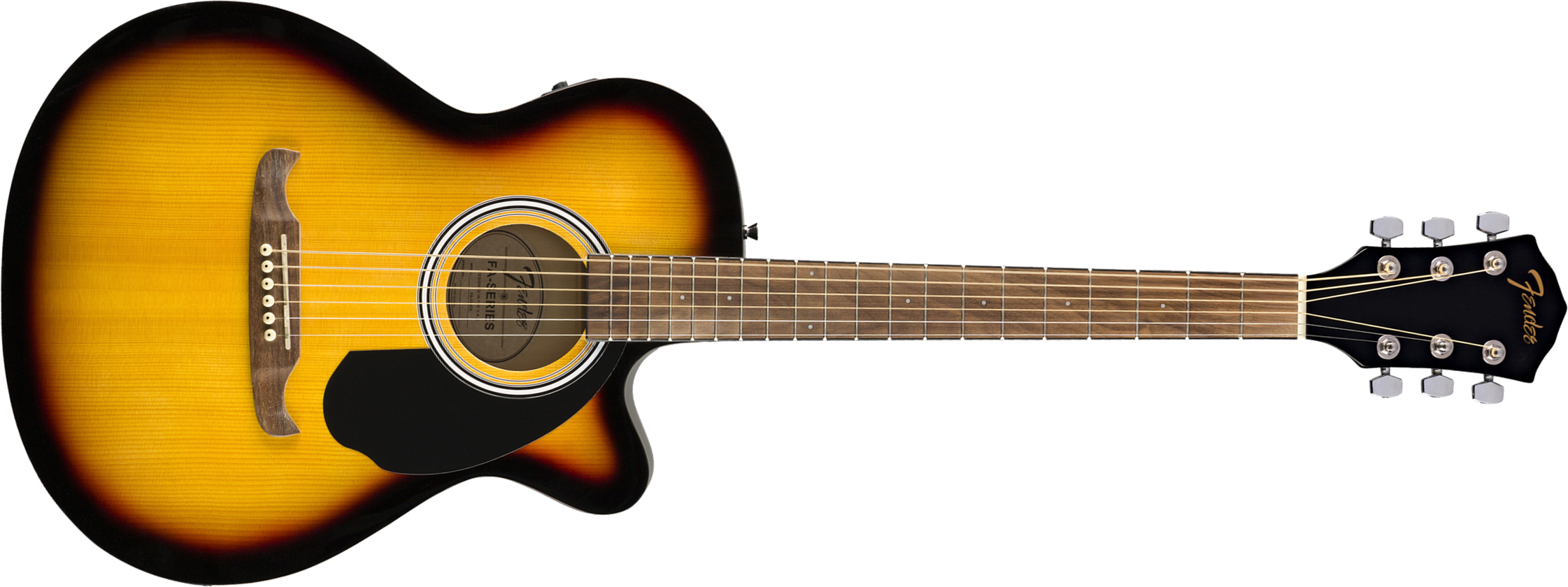 Fender Fa-135ce Concert Cw Epicea Tilleul Wal - Sunburst - Electro acoustic guitar - Main picture