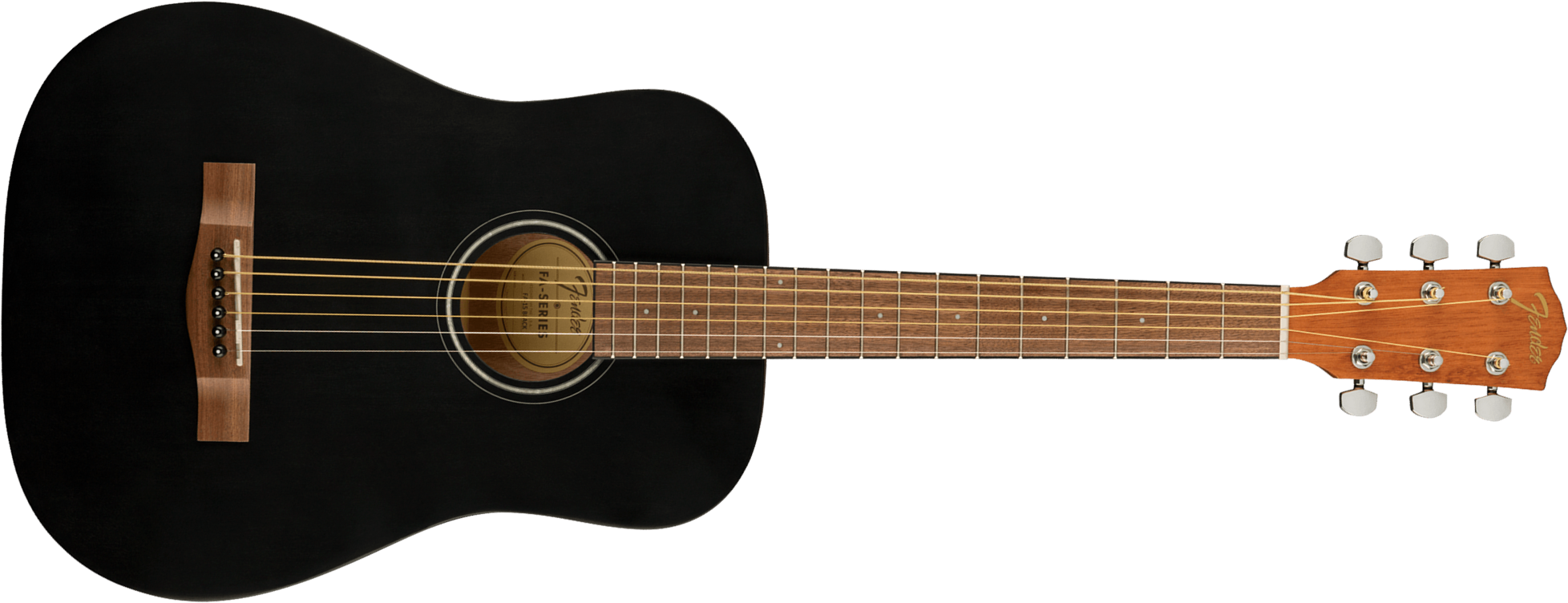Fender Fa15 3/4 Steel Alternative Shsc Agathis Sapele Wal - Black Satin - Folk guitar - Main picture