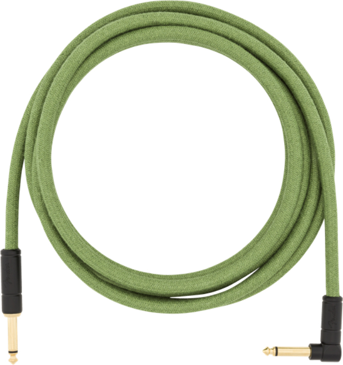Fender Festival Pure Hemp Instrument Cable Droit/coude 10ft Green - Cable - Main picture