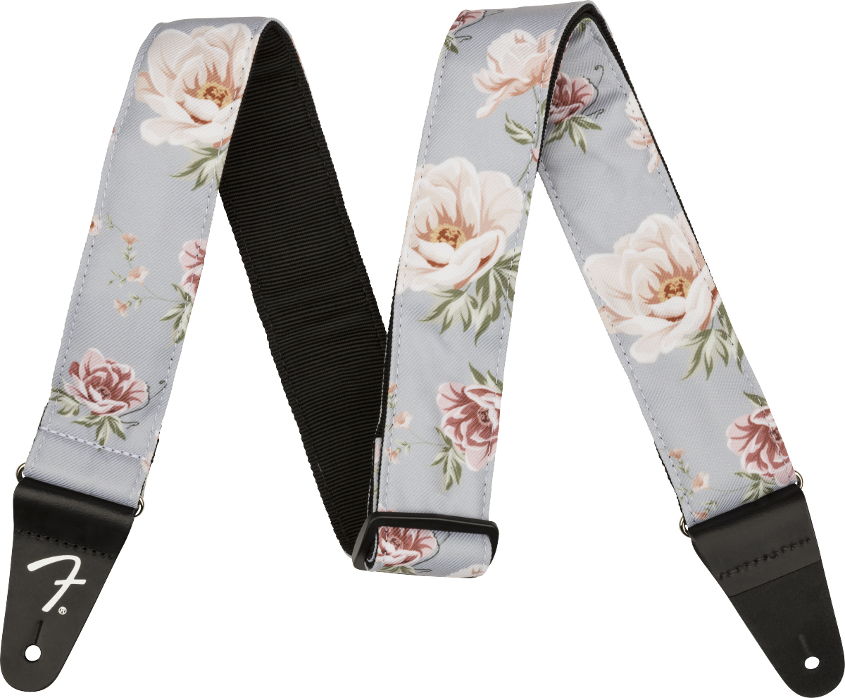 Fender Floral 2.inc Guitar Strap Gray - Guitar strap - Main picture