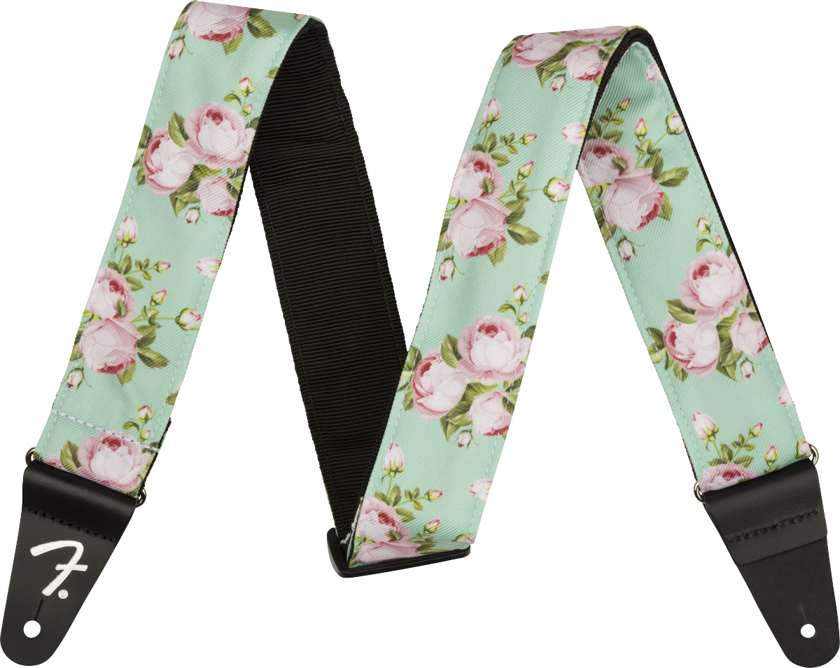 Fender Floral 2.inc Guitar Strap Surf Green - Guitar strap - Main picture