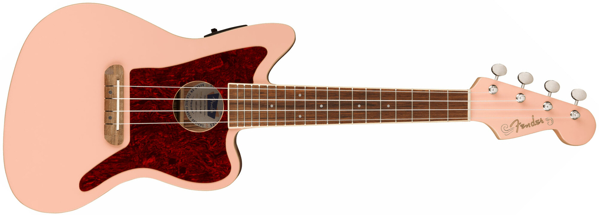 Fender Fullerton Jazzmaster Uke Concert Epicea Acajou Noy - Shell Pink - Ukulele - Main picture