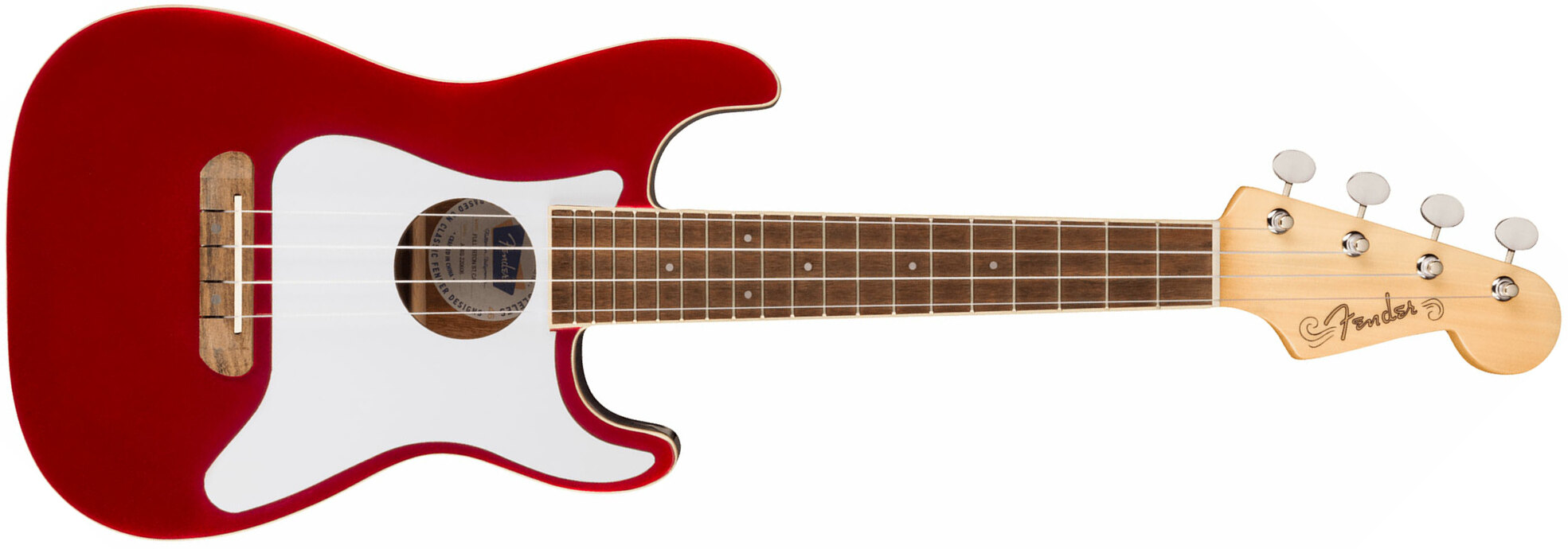 Fender Fullerton Strat Uke Concert Cw Epicea Okoume Noy - Candy Apple Red - Ukulele - Main picture