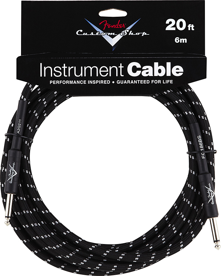 Fender Instrument Custom Shop Performance Droit Droit 20ft 6m Black Tweed - Cable - Main picture