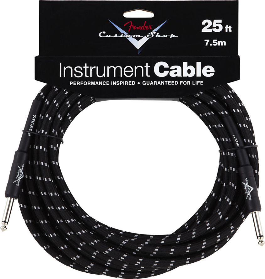 Fender Instrument Custom Shop Performance Droit Droit 25ft . 7.5m Black Tweed - Cable - Main picture