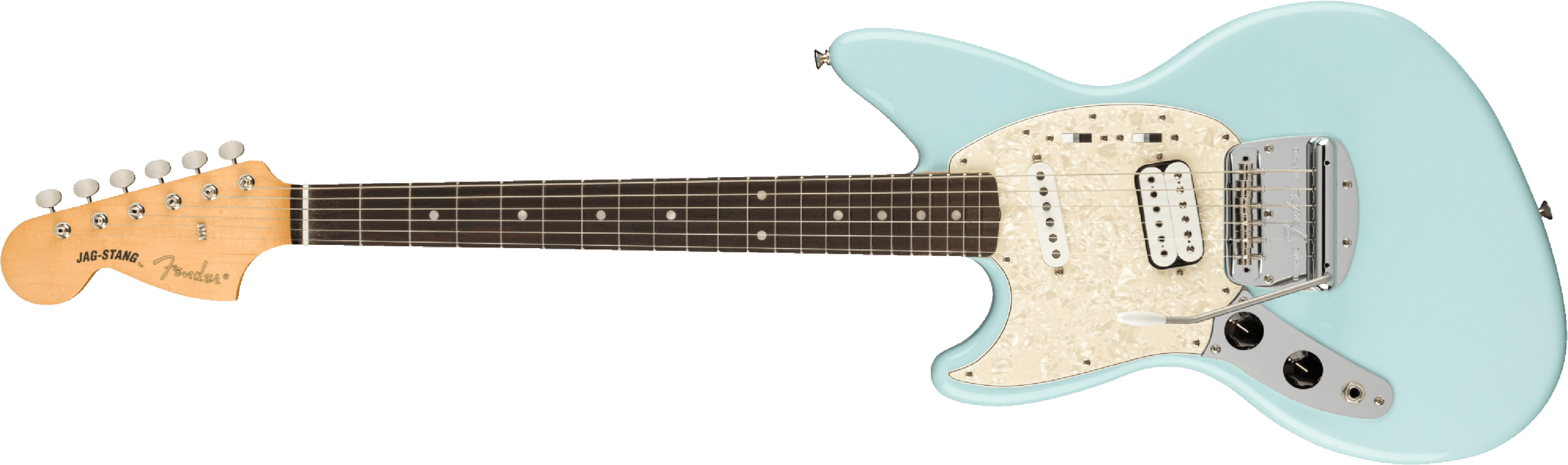 Fender Jag-stang Kurt Cobain Artist Gaucher Hs Trem Rw - Sonic Blue - Left-handed electric guitar - Main picture