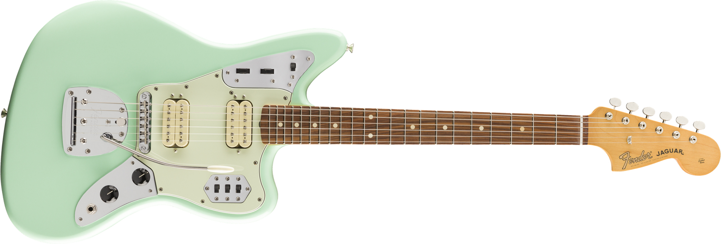 Fender Jaguar 60s Vintera Modified Hh Mex Pf - Surf Green - Retro rock electric guitar - Main picture