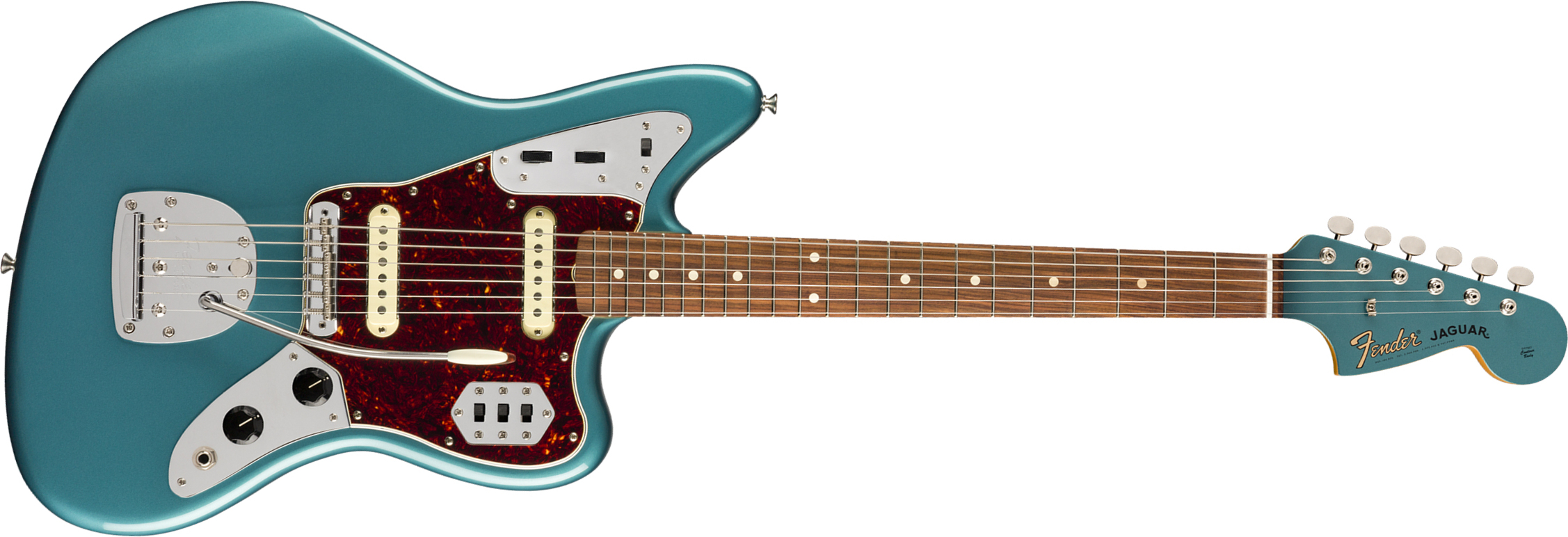 Fender Jaguar 60s Vintera Vintage Mex Pf - Ocean Turquoise - Retro rock electric guitar - Main picture
