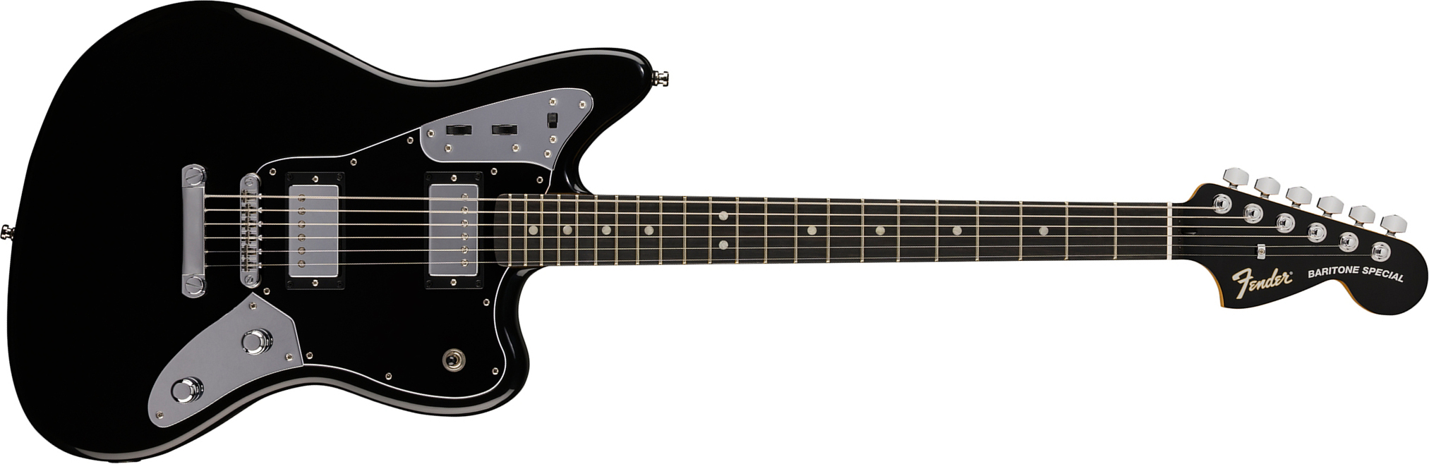 Fender Jaguar Baritone Player Fusion Ltd 2h Ht Eb - Black - Baritone guitar - Main picture