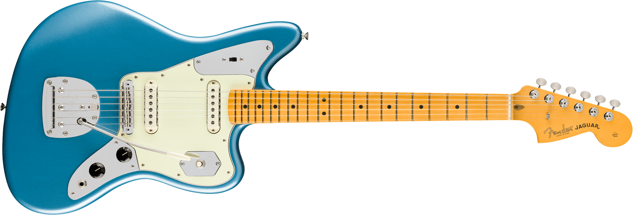 Fender Jaguar Classic American Pro Usa Shsc 2s Trem Mn - Faded Lake Placid Blue - Retro rock electric guitar - Main picture