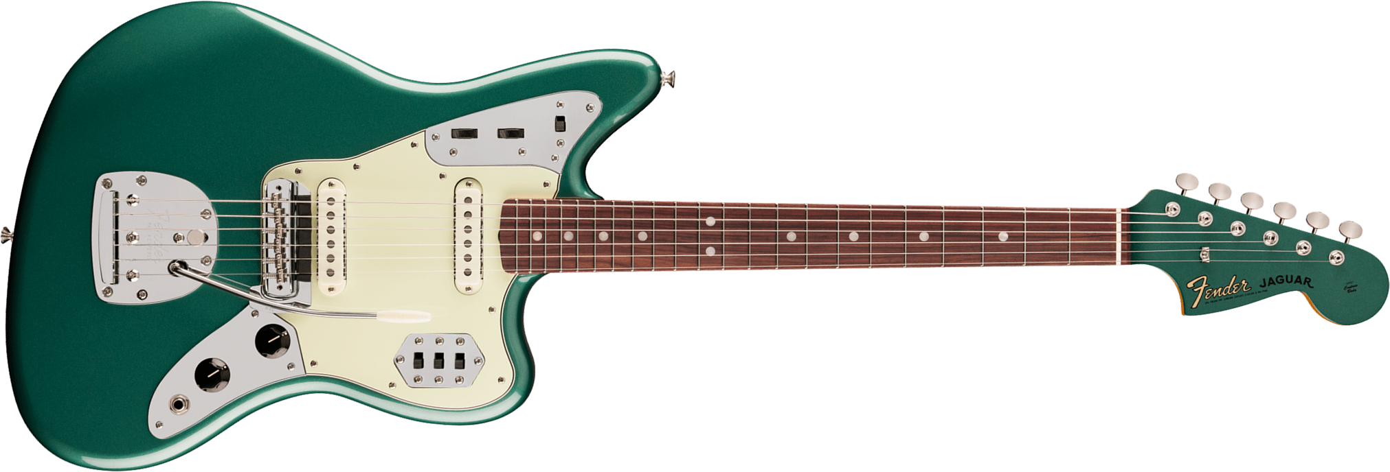 Fender Jaguar Mid 60s Vintera 3 Shsc Mex 2s Trem Rw - Sherwood Green Metallic - Retro rock electric guitar - Main picture