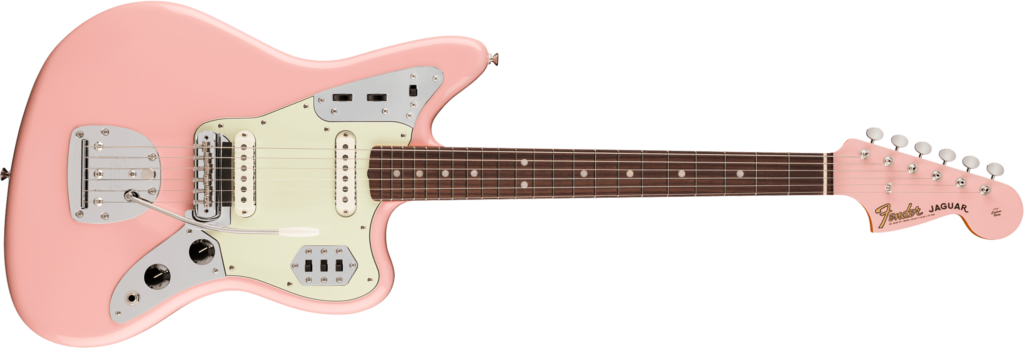 Fender Jaguar Mid 60s Vintera 3 Shsc Mex 2s Trem Rw - Shell Pink - Retro rock electric guitar - Main picture