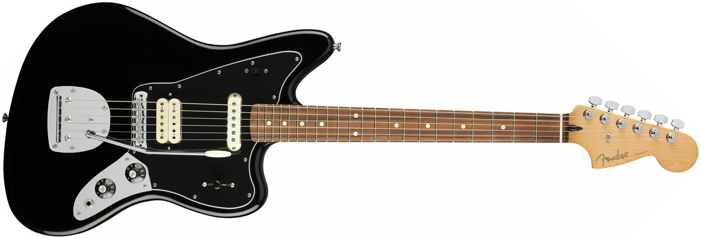 Fender Jaguar Player Mex Hs Pf - Black - Retro rock electric guitar - Main picture