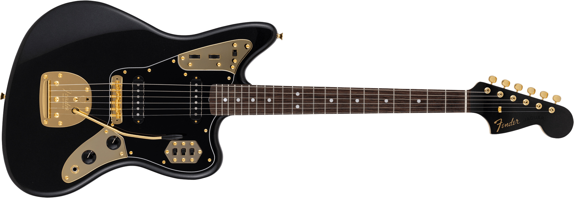 Fender Jaguar Traditional 60s Mij Ltd Jap Shsc 2s Trem Rw - Black Pearl - Retro rock electric guitar - Main picture