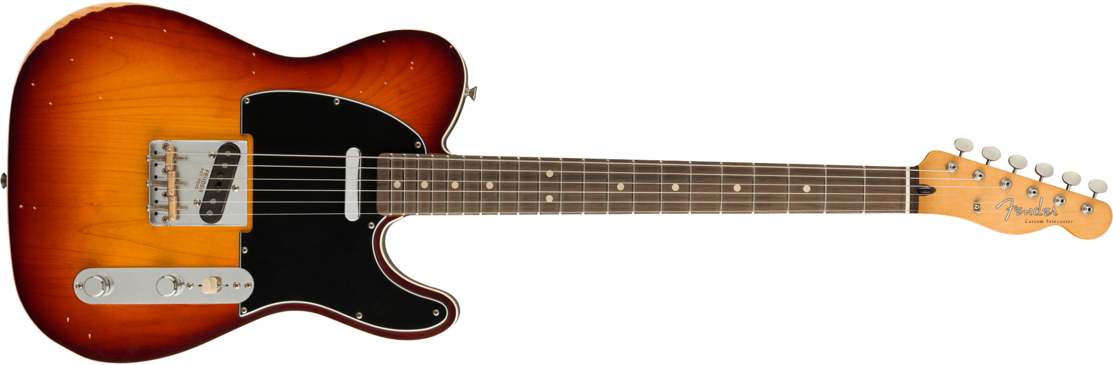 Fender Jason Isbell Tele Custom Signature Rw +housse - Road Worn 3-color Chocolate Burst - Tel shape electric guitar - Main picture
