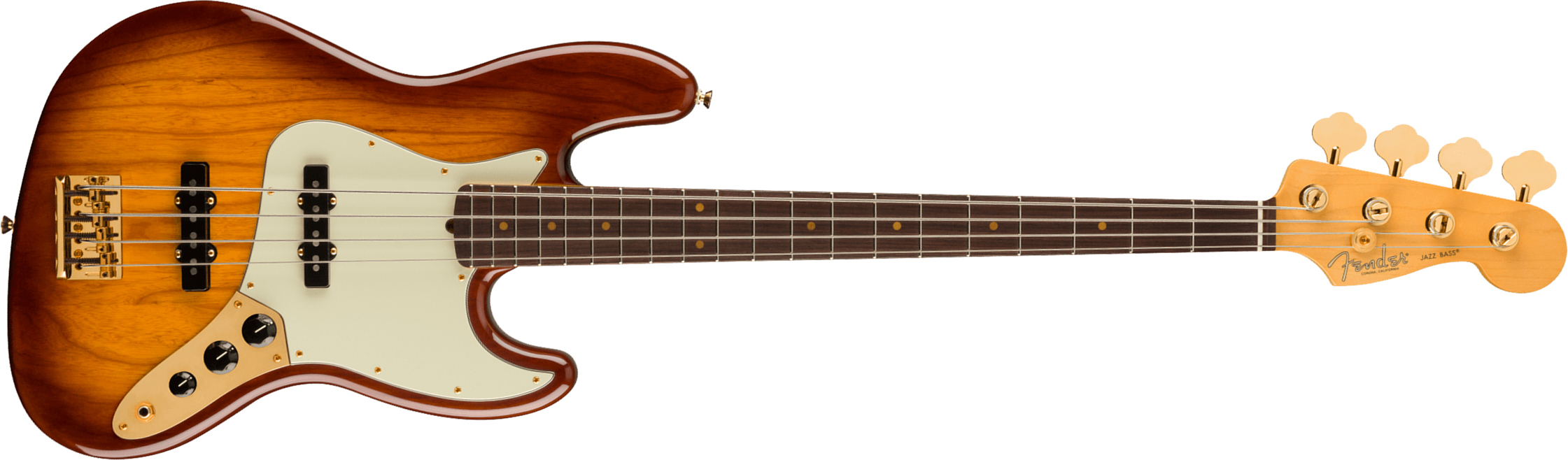 Fender Jazz Bass 75th Anniversary Commemorative Ltd Usa Mn +etui - 2-color Bourbon Burst - Solid body electric bass - Main picture