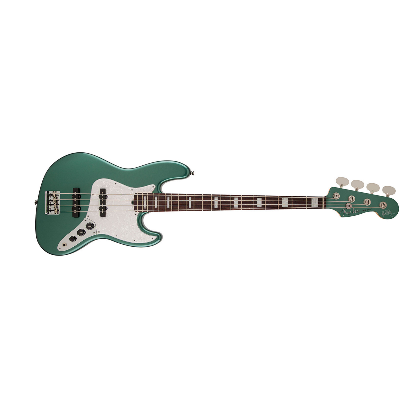 Fender Jazz Bass Usa American Artist Adam Clayton 2014  Rw Sherwood Green Metallic - Solid body electric bass - Main picture