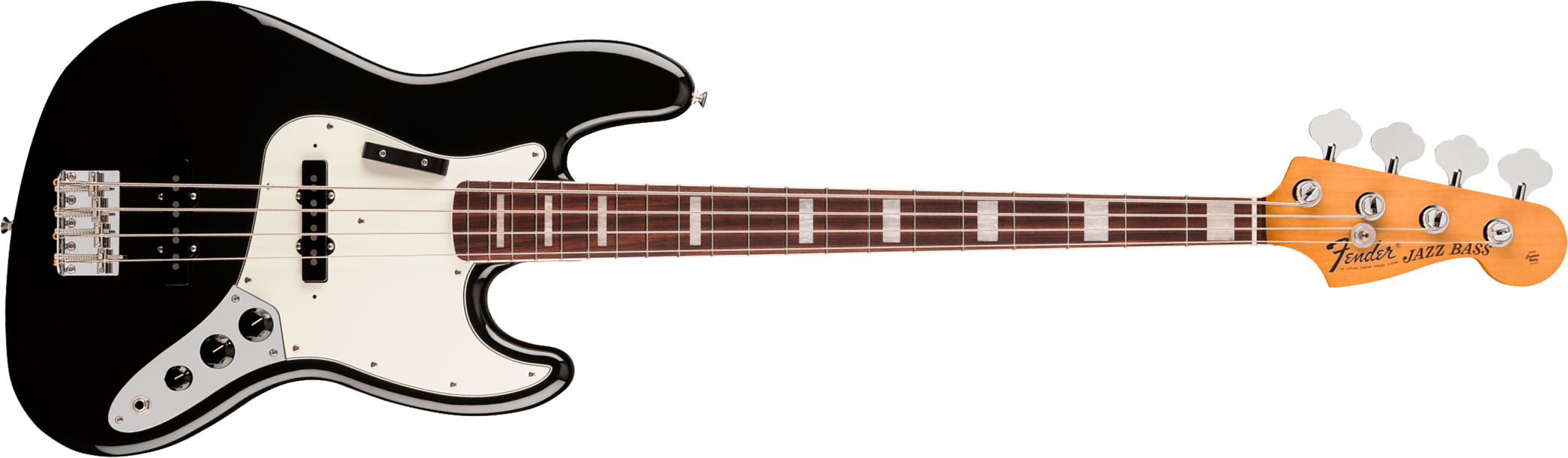 Fender Jazz Bass Early 70s Vintera 3 Mex Rw - Black - Solid body electric bass - Main picture