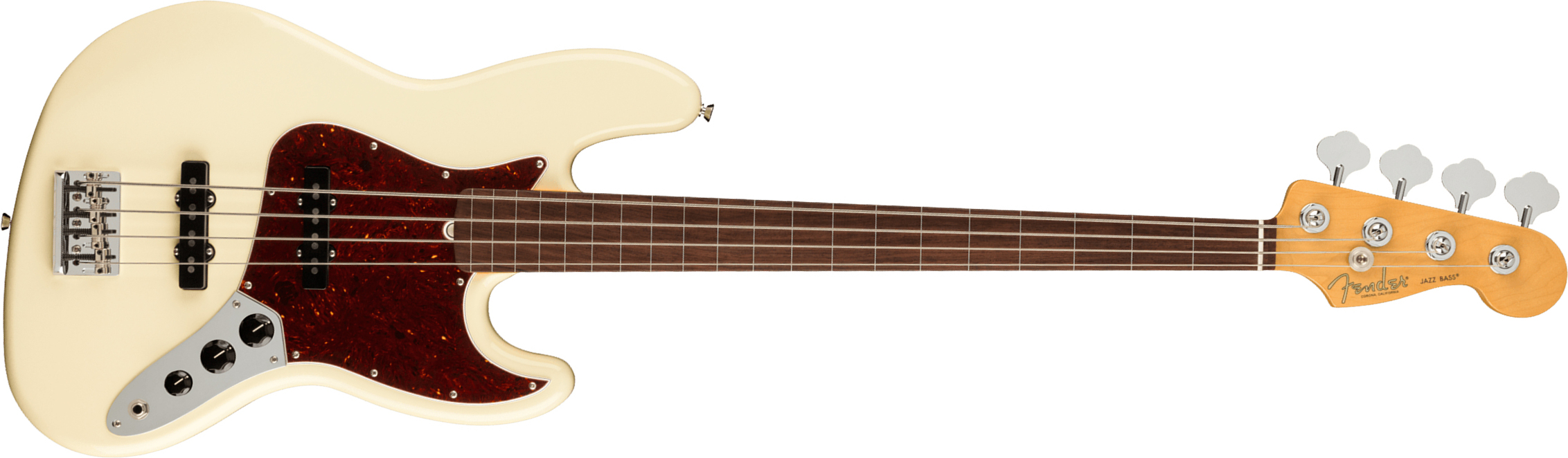 Fender Jazz Bass Fretless American Professional Ii Usa Rw - Olympic White - Solid body electric bass - Main picture