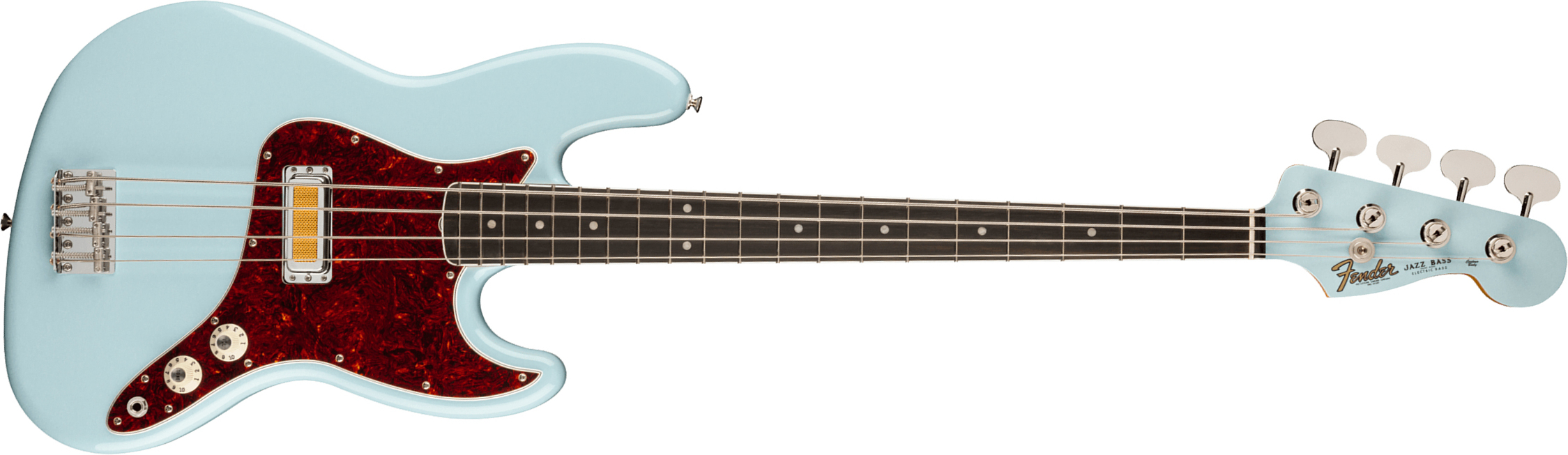 Fender Jazz Bass Gold Foil Ltd Mex Eb - Sonic Blue - Solid body electric bass - Main picture